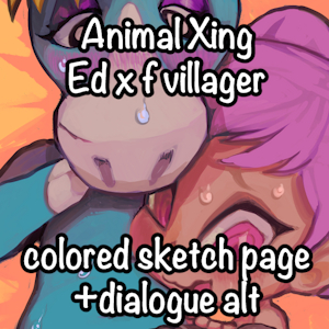 Ed x Female Villager colored sketchpage