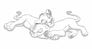 Simba Nala Sleeping
