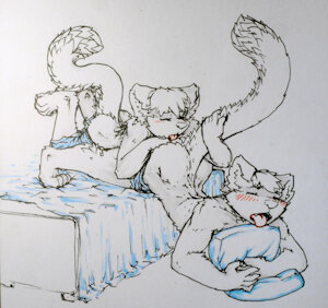 cleaning, as all felines like to do :3