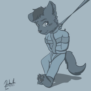 Trapped chibi wolf
