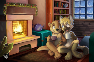 Cozy Evening by the Fireplace