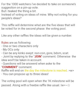 Idea raffle for vote! (Updated)