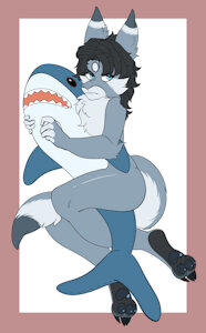 Cuddles with IKEA shark