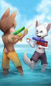 Water gun fight