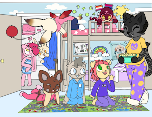 Dot sleepover YCH