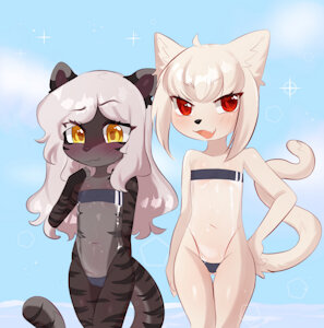 The girls in the bathing suit
