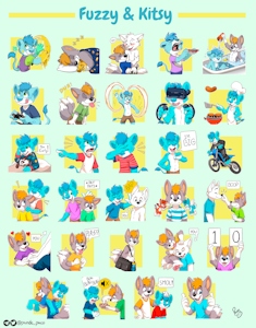 Fuzzy and Kitsy Stickers