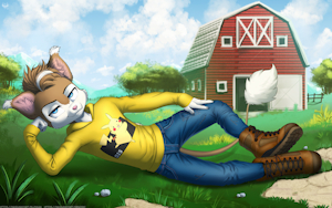 Kenzo on the farm
