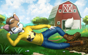 Kenzo on the farm (dirty)