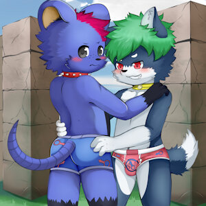 S under D: A cub couple at the park.
