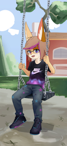 Miyu on the swing