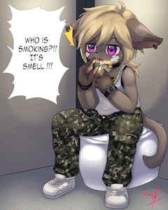 [Commission] smoking in the shcool toilet by Lotte