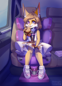 Miyu, burger and fancy dress enthusiast