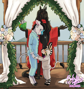 Premium Colored Sketch: Snow and Jackie's Wedding + bj alt