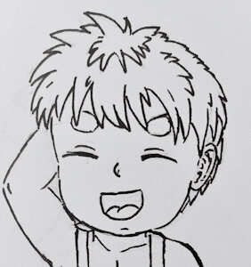 Lineart - Shota Laughing