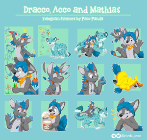 Dracco, Acco and Mathias Telegram Stickers