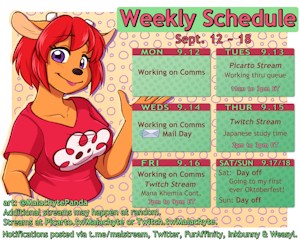 Weekly Schedule [9.12 ~ 9.18]