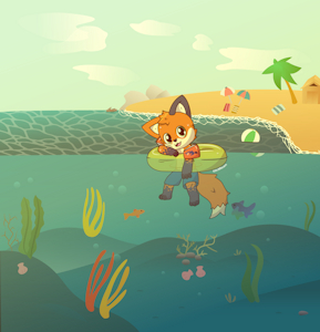 Relaxing in the ocean