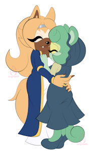 Duchess Whisper Lowe and Claire Kinisis, a happy reunion