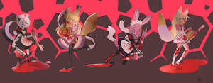 group Halloween pose