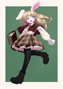 Rabbit lady in fall outfits