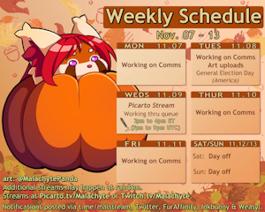 Weekly Schedule [11.07 ~ 11.13]