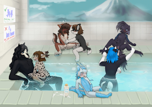 In the bathhouse - by Kemoppai