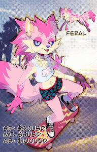 Adoptable: Pink Wolf skater