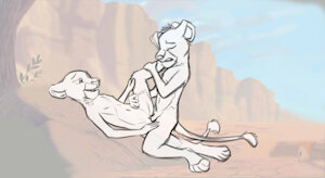 Simba/Tora Anthro cubs sketches