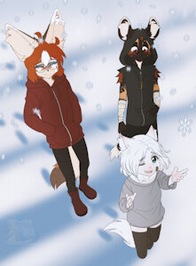 Mizu's first snowfall