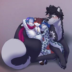 Gear, Krech, Ollie, & Seraph - Cuddle Puddle by JBee