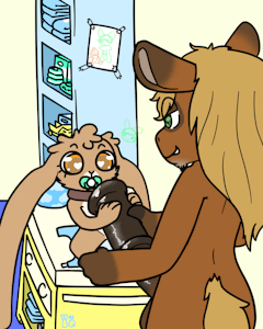 Biscuit getting her protein!