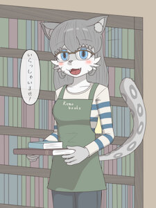 Snow-leopard chan the bookstore clerk