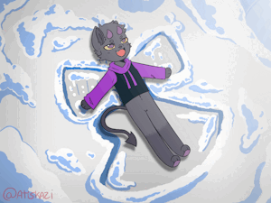 Darkkita playing in the snow
