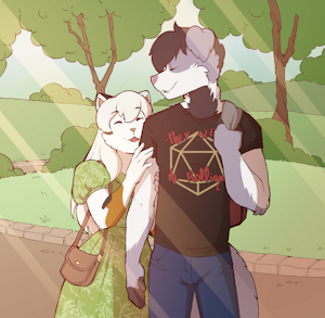 Walking through the park