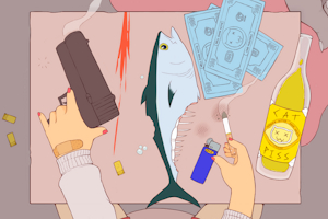 cat piss header sketch