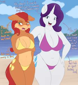 Goldheart and Rarity in the Beach/Nudist Beach