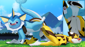 The wild Vaporeon used knotting. It's super effective.