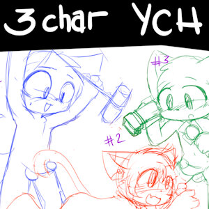 3 character + comic page YCH!