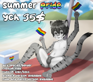 [YCH SALE] Summer Pride, Beach Bondage