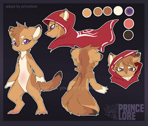 Red hood stoat adoptable (open)