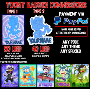 TOONY BADGES COMMMISSION