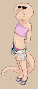 Finn in shorts