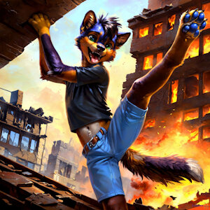 Cool pups don't look at explosions.