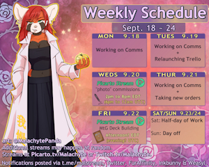 Weekly Schedule [9.18 ~ 9.24]