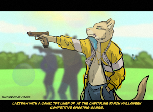 Lazypaw doing pew pew