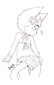 Inktober 2023 Day 4 - Cat Bikini Issues