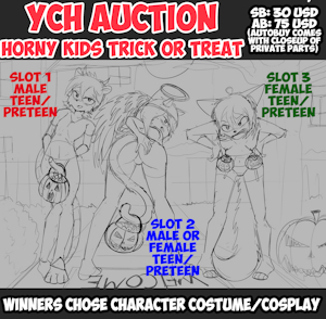 YCH AUCTION HORNY KIDS TRICK OR TREAT