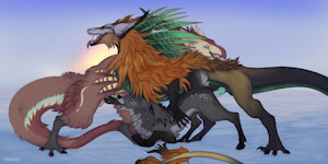With dragons - by TakaArtist