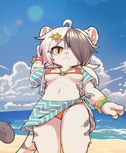 Hatsu and her new bikini